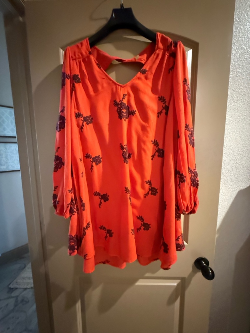 Free People Coral Floral Boho Tunic Dress Small